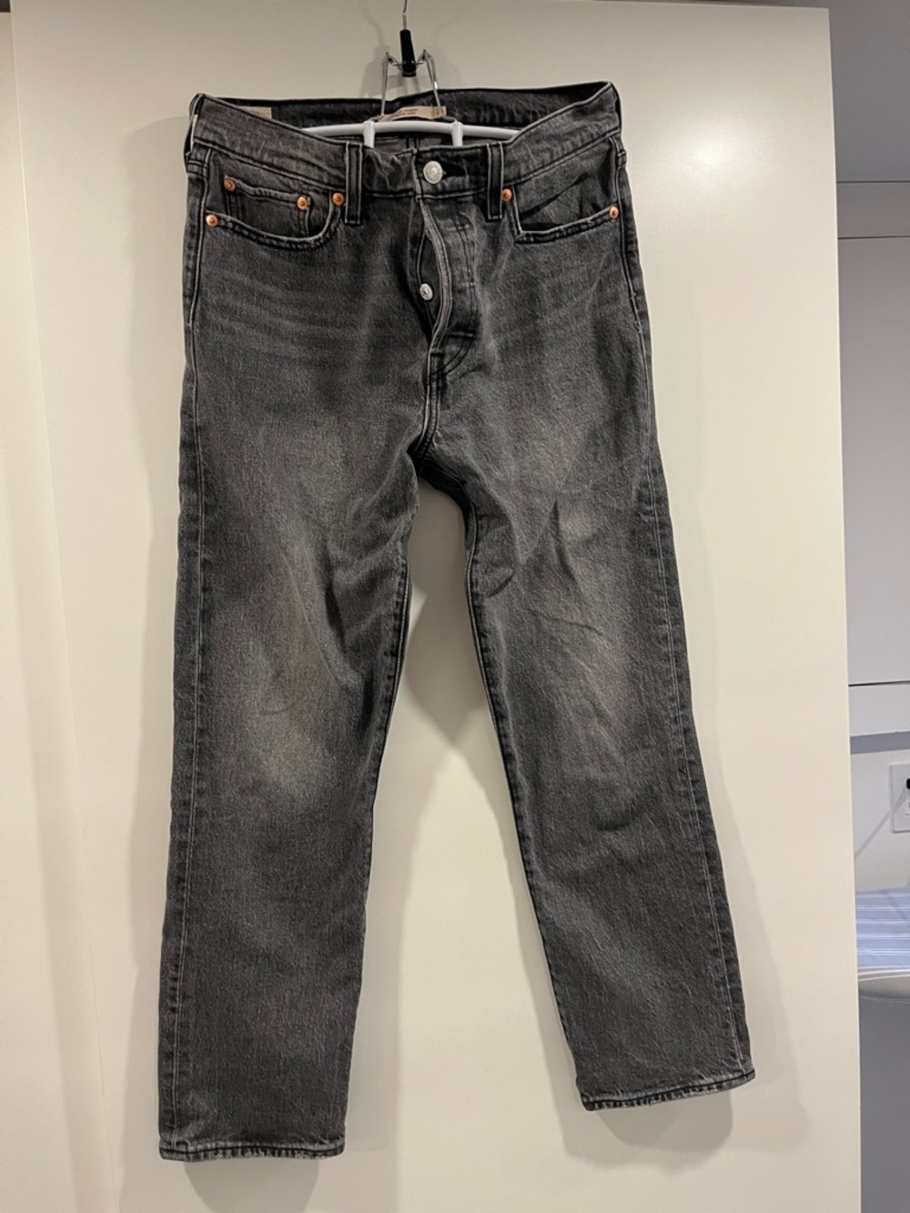 Women’s Black Washed Straight-Leg Jeans